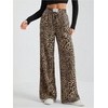 image:imageFloerns Womens Leopard Print Elastic High Waisted Trousers Wide Leg Street Y2k PantsBrown