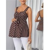 image:imageFloerns Womens Maternity Polka Dots Tank Tops Sleeveless Drawstring Ruched Pregnancy Camisole TopBrown