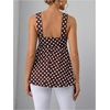 image:imageFloerns Womens Maternity Polka Dots Tank Tops Sleeveless Drawstring Ruched Pregnancy Camisole TopBrown