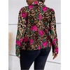 image:imageFloerns Womens Plus Size Floral Leopard Blazer Long Sleeve Lapel Neck Elegant Suit JacketBrown Multi