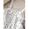 image:imageFloerns Womens Plus Size Polka Dots Cami Tank Top Backless Peplum TopsBlack and White