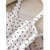 image:imageFloerns Womens Plus Size Polka Dots Cami Tank Top Backless Peplum TopsBlack and White