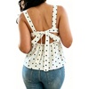 image:imageFloerns Womens Plus Size Polka Dots Cami Tank Top Backless Peplum TopsBlack and White