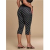 image:imageFloerns Womens Plus Size Polka Dots Stretchy Capri Leggings High Waisted Slit Side Skinny Cropped PantsBlack and White