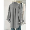 image:imageFloerns Womens Plus Size Striped Button Down Shirts Long Sleeve BlousesBlack