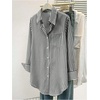 image:imageFloerns Womens Plus Size Striped Button Down Shirts Long Sleeve BlousesBlack
