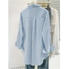 image:imageFloerns Womens Plus Size Striped Button Down Shirts Long Sleeve BlousesBlue