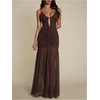 image:imageFloerns Womens Polka Dots Backless Mesh Cami Ruched Wedding Guest DressesBrown