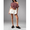 image:imageFloerns Womens Polka Dots Off Shoulder Crop Top Elegant BlouseBurgundy