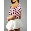 image:imageFloerns Womens Polka Dots Off Shoulder Crop Top Elegant BlouseDusty Pink