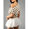 image:imageFloerns Womens Polka Dots Off Shoulder Crop Top Elegant BlouseYellow