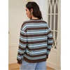 image:imageFloerns Womens Striped Crew Neck Sweatshirts Long Sleeve Fall OutfitsBrown and Blue
