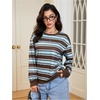 image:imageFloerns Womens Striped Crew Neck Sweatshirts Long Sleeve Fall OutfitsBrown and Blue