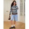 image:imageFloerns Womens Striped Crew Neck Sweatshirts Long Sleeve Fall OutfitsBrown and Blue