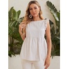 image:imageFloerns Womens Striped Print Boat Neck Tie Back Sleeveless Maternity Peplum Blouse TopsWhite