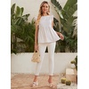 image:imageFloerns Womens Striped Print Boat Neck Tie Back Sleeveless Maternity Peplum Blouse TopsWhite