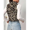 image:imageFloerns Womens Y2K Leopard Faux Fur Fuzzy Coat Zip Up Mock Neck Sleeveless Crop Vest JacketApricot