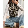 image:imageFloerns Womens Y2K Leopard Faux Fur Fuzzy Coat Zip Up Mock Neck Sleeveless Crop Vest JacketApricot