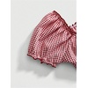 image:imageFloerns Womens Y2k Gingham Micro Crop Tops Tie Front Puff Sleeve Sweetheart Neck Preppy Going Out TopRed