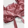 image:imageFloerns Womens Y2k Gingham Micro Crop Tops Tie Front Puff Sleeve Sweetheart Neck Preppy Going Out TopRed