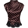 image:imageFloerns Womens Elegant Business Office Lace Polka Dots Satin Blouses TopsBurgundy Polka Dots