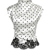image:imageFloerns Womens Elegant Business Office Lace Polka Dots Satin Blouses TopsWhite Polka Dots