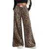 image:imageFloerns Womens Leopard Print Elastic High Waisted Trousers Wide Leg Street Y2k PantsBrown