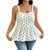 image:imageFloerns Womens Plus Size Polka Dots Cami Tank Top Backless Peplum TopsBlack and White