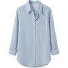 image:imageFloerns Womens Plus Size Striped Button Down Shirts Long Sleeve BlousesBlue