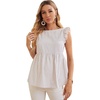 image:imageFloerns Womens Striped Print Boat Neck Tie Back Sleeveless Maternity Peplum Blouse TopsWhite