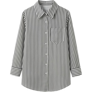 image:imageFloerns Womens Plus Size Striped Button Down Shirts Long Sleeve BlousesBlack