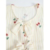 image:imageFloerns Girls 2 Piece Outfit Cherry Bow Tank Peplum Tops and Striped Pants Clothing SetApricot