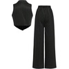 image:imageFloerns Girls 2 Piece Outfits Elegant Striped Sleeveless Suit Vest amp Long Elastic Casual Pants SetBlack and White