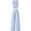 image:imageFloerns Girls 2 Piece Outfits Elegant Striped Sleeveless Suit Vest amp Long Elastic Casual Pants SetLight Blue