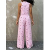 image:imageFloerns Girls 2 Piece Outfits Elegant Striped Sleeveless Suit Vest amp Long Elastic Casual Pants SetPink Bow Tie