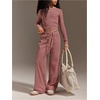 image:imageFloerns Girls 2 Piece Summer Outfits Striped Long Sleeve T Shirts with Drawstring Pants Clothing SetRed and White