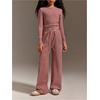 image:imageFloerns Girls 2 Piece Summer Outfits Striped Long Sleeve T Shirts with Drawstring Pants Clothing SetRed and White