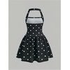 image:imageFloerns Girls Cute Polka Dots Dress Halter Neck Sleeveless Ruffle A Line Summer DressesBlack