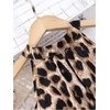 image:imageFloerns Girls Leopard Halter Midi Dress Summer Sleeveless Asymmetrical Hem A Line Dresses with BeltBrown