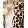 image:imageFloerns Girls Leopard Halter Midi Dress Summer Sleeveless Asymmetrical Hem A Line Dresses with BeltBrown