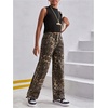 image:imageFloerns Girls Leopard Jeans Mid Waist Straight Leg Y2k Grunge Denim PantsBrown