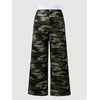 image:imageFloerns Girls Leopard Print Patched Drawstring Waist Wide Leg Y2k PantsDeep Green