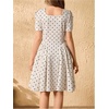 image:imageFloerns Girls Polka Dots A Line Short Dress Summer Puff Sleeve Square Neck Flowy Birthday Party DressApricot Polka Dots