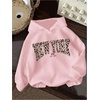 image:imageFloerns Girls Y2k Cheetah Print Hoodie Pullovers Long Sleeve Drop Shoulder SweatshirtPink