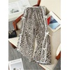 image:imageFloerns Girls Y2k Cheetah Wide Leg Pants Bow Striped Baggy TrousersBeige Multi