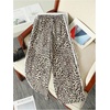 image:imageFloerns Girls Y2k Cheetah Wide Leg Pants Bow Striped Baggy TrousersBeige Multi