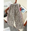 image:imageFloerns Girls Y2k Cheetah Wide Leg Pants Bow Striped Baggy TrousersPink