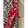 image:imageFloerns Girls Y2k Cheetah Wide Leg Pants Bow Striped Baggy TrousersRed