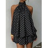image:imageFloerns Girls Y2k Polka Dots Mini Dress Halter Neck Ruffle Hem Birthday Party DressesBlack