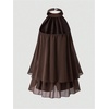 image:imageFloerns Girls Y2k Polka Dots Mini Dress Halter Neck Ruffle Hem Birthday Party DressesBrown